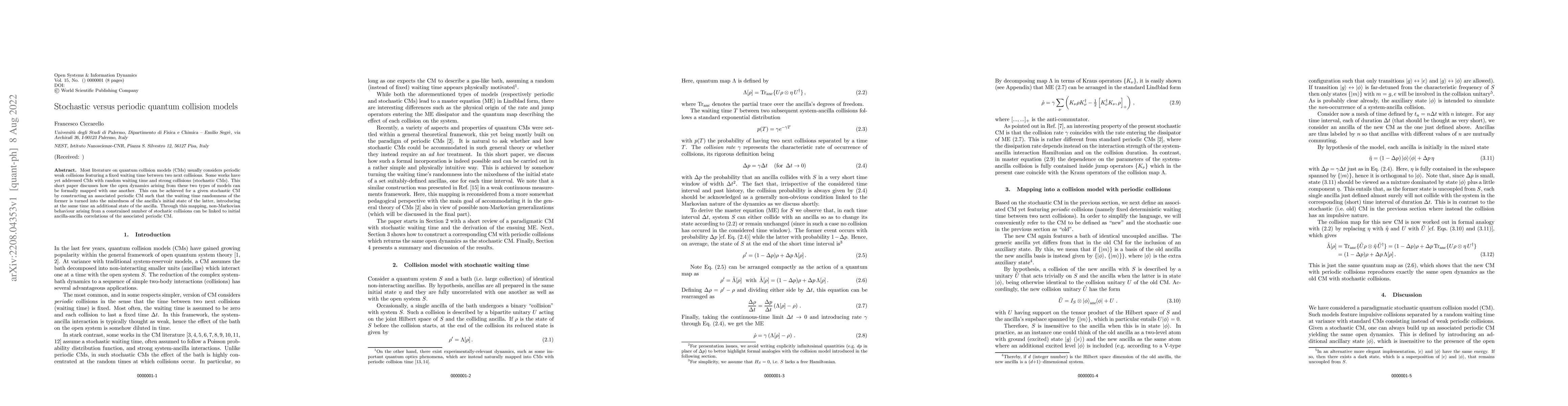 Thumbnail for Stochastic versus periodic quantum collision models