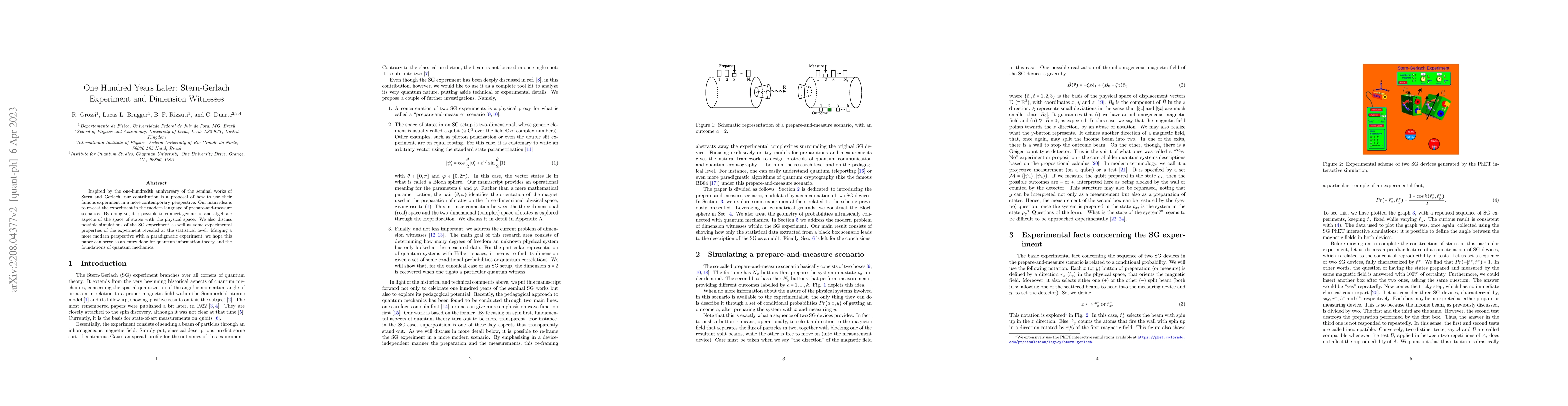 Thumbnail for One Hundred Years Later: Stern-Gerlach Experiment and Dimension
  Witnesses