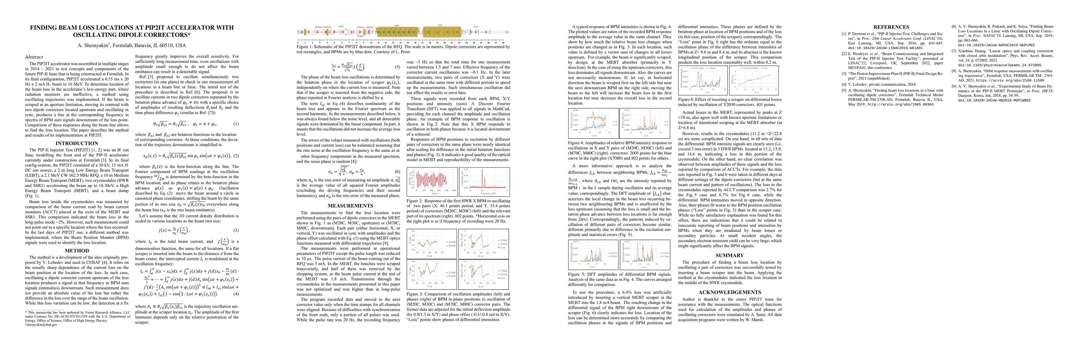 Thumbnail for Finding Beam Loss Locations at PIP2IT Accelerator With Oscillating
  Dipole Correctors