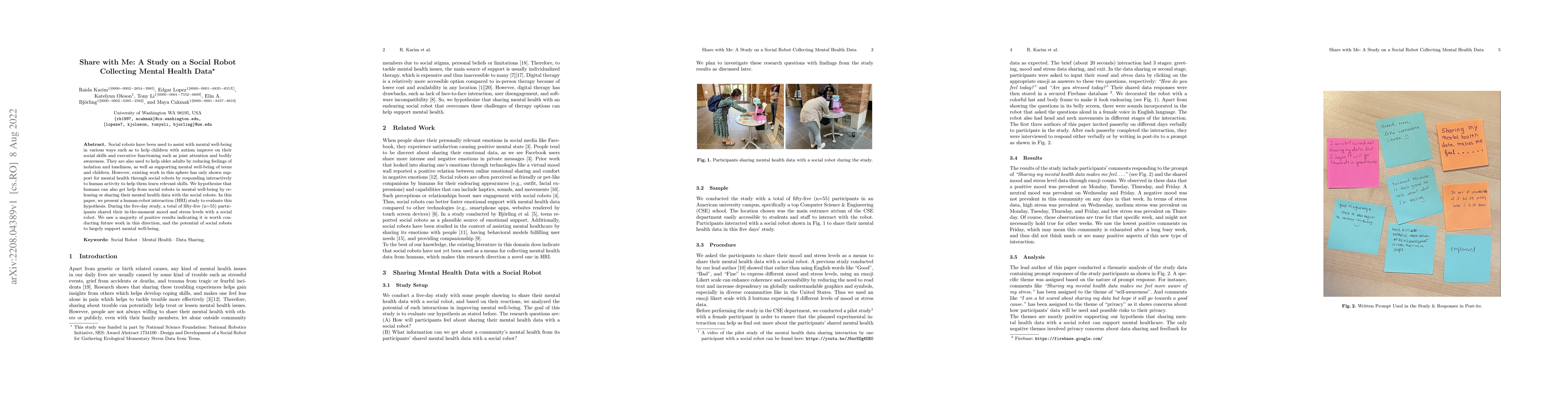 Thumbnail for Share with Me: A Study on a Social Robot Collecting Mental Health Data