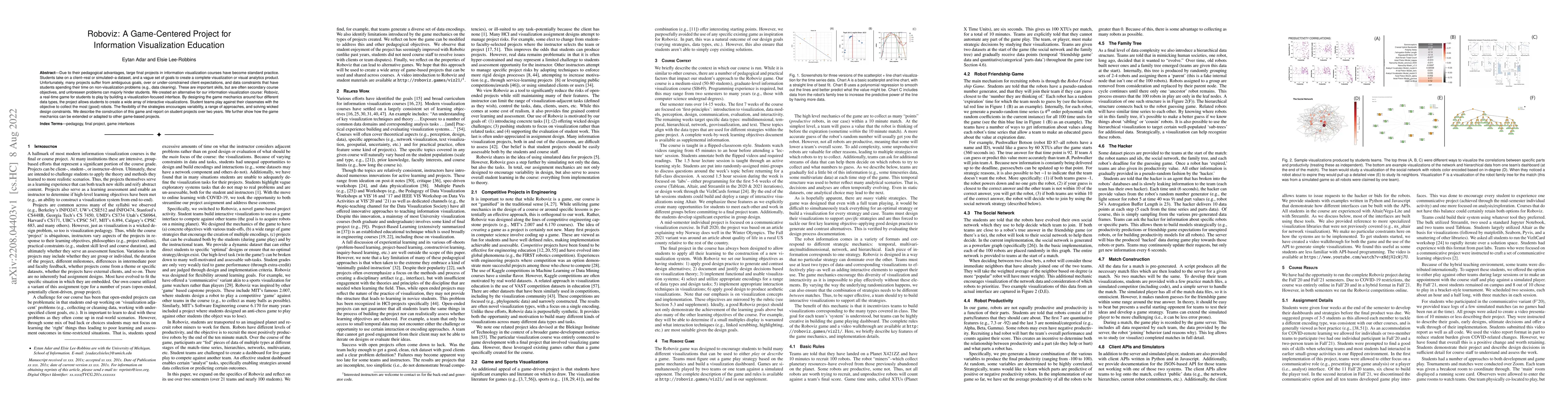 Thumbnail for Roboviz: A Game-Centered Project for Information Visualization Education