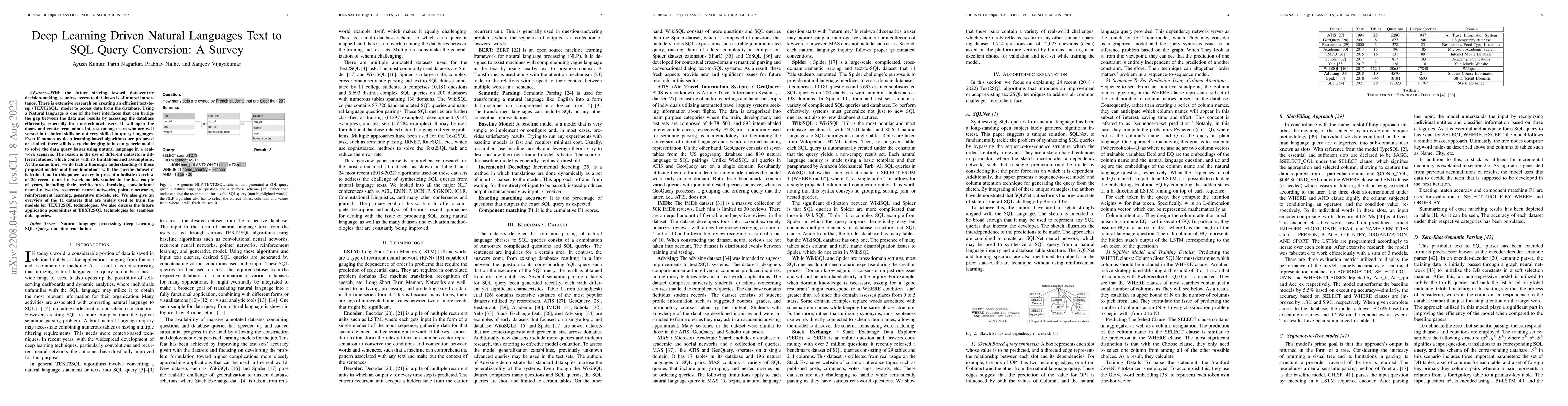 Thumbnail for Deep Learning Driven Natural Languages Text to SQL Query Conversion: A
  Survey