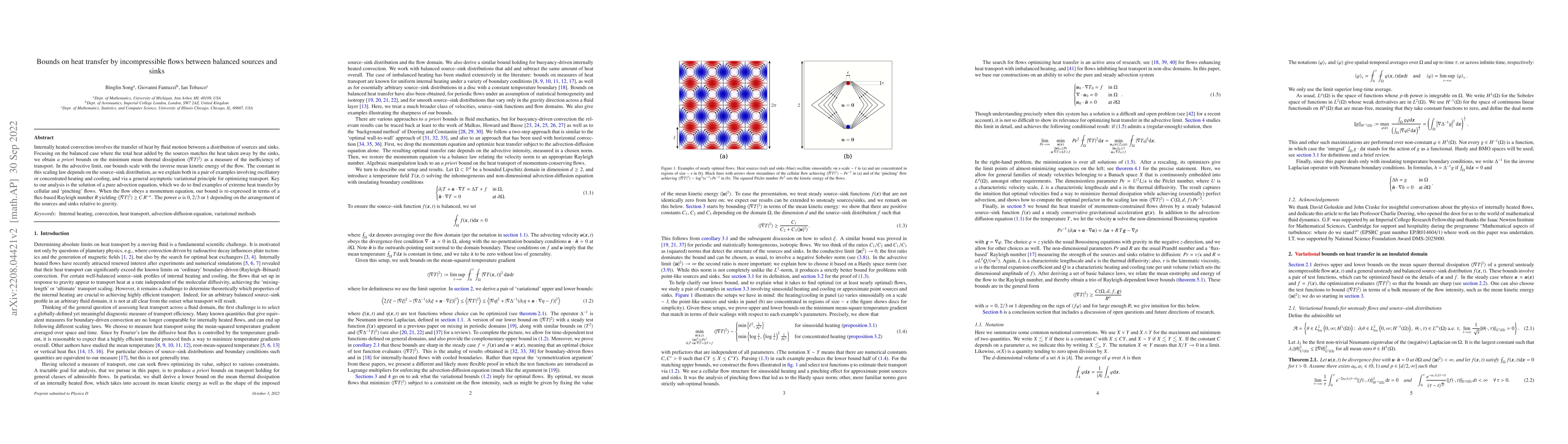 Thumbnail for Bounds on heat transfer by incompressible flows between balanced sources
  and sinks