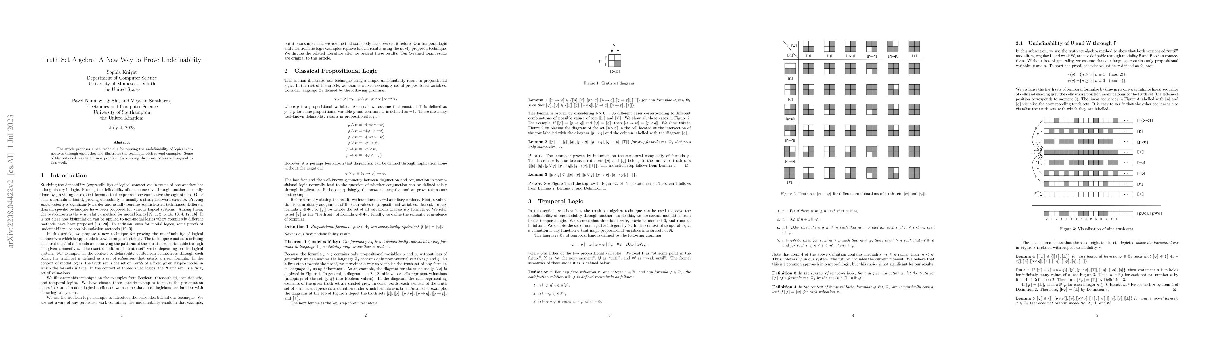 Thumbnail for Truth Set Algebra: A New Way to Prove Undefinability