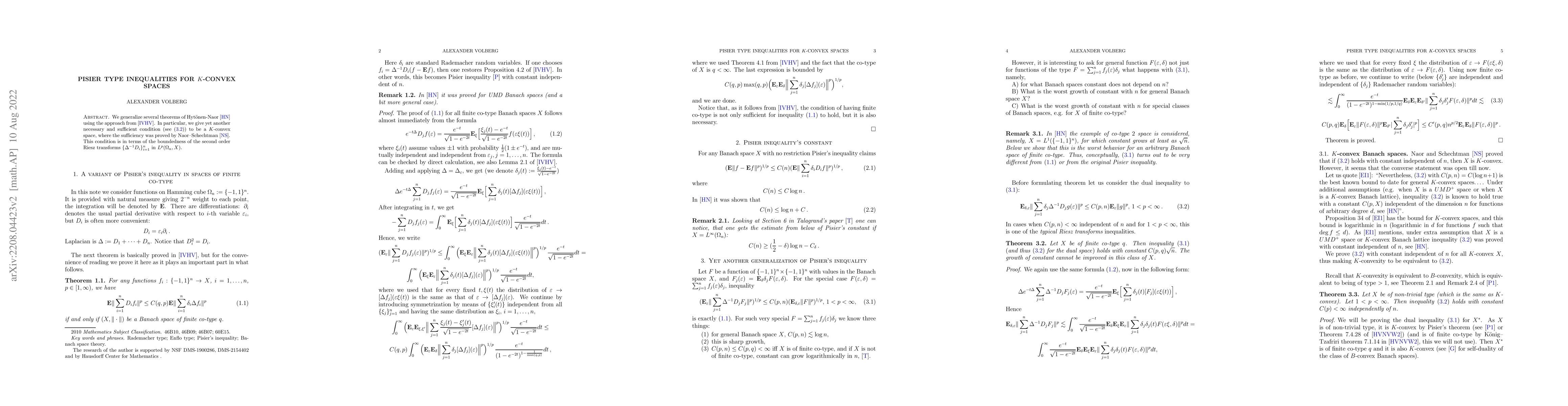 Thumbnail for Pisier type inequalities for $K$-convex spaces