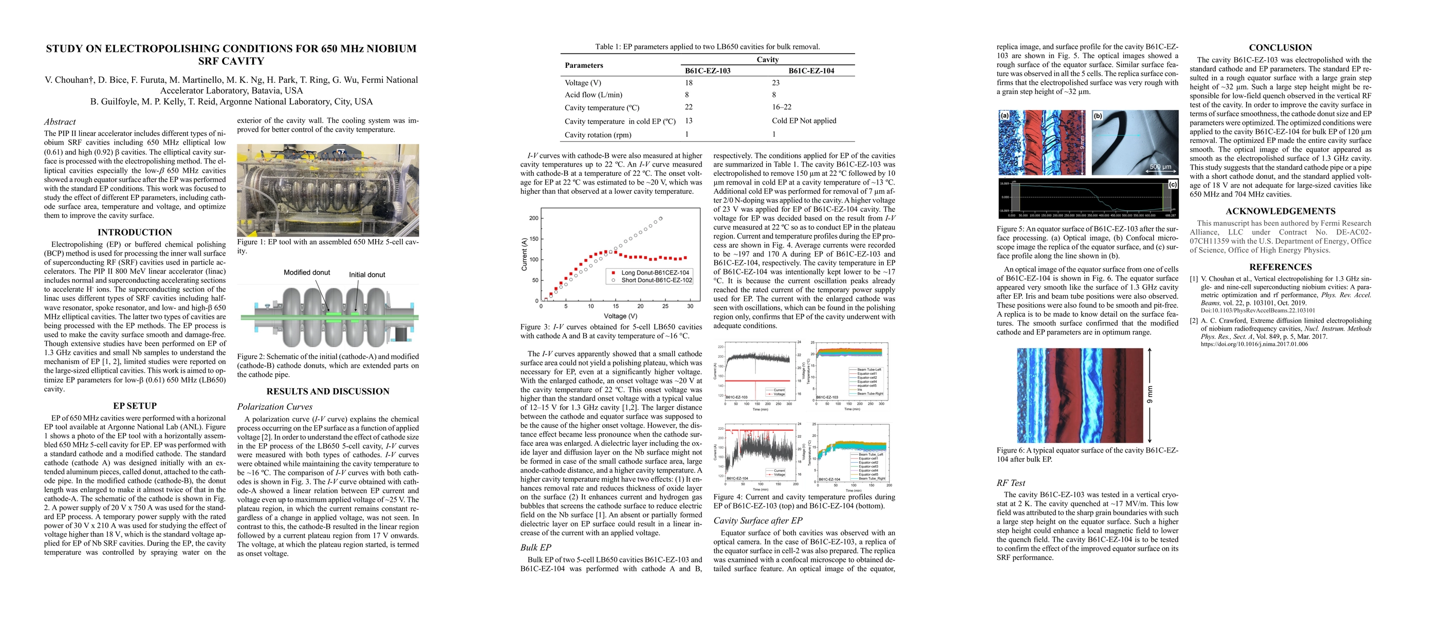 Thumbnail for Study on Electropolishing Conditions for 650 MHz Niobium SRF Cavity