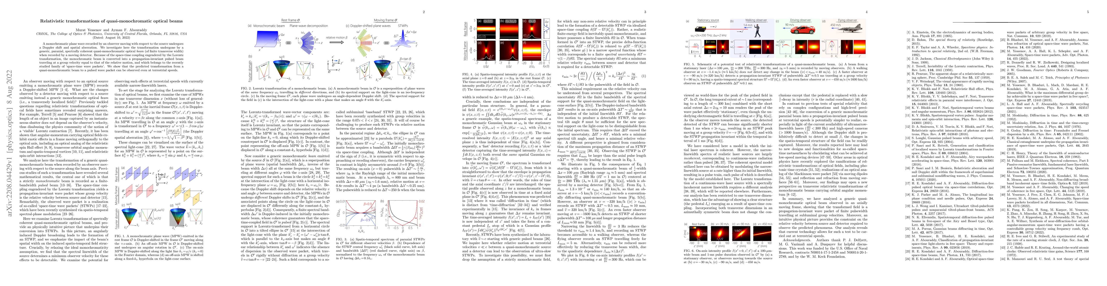 Thumbnail for Relativistic transformations of quasi-monochromatic optical beams