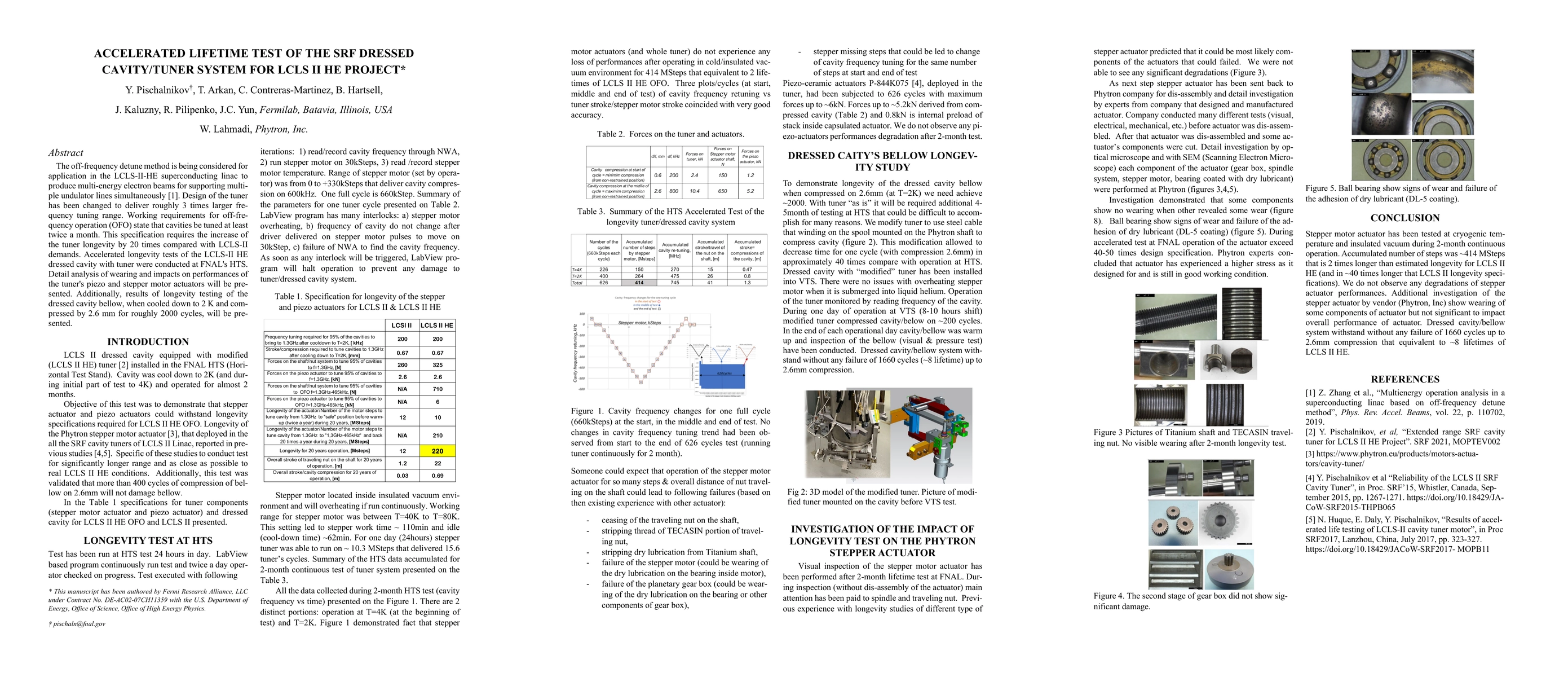 Thumbnail for Accelerated Lifetime Test of The SRF Dressed Cavity/Tuner System for
  LCLS II HE Project