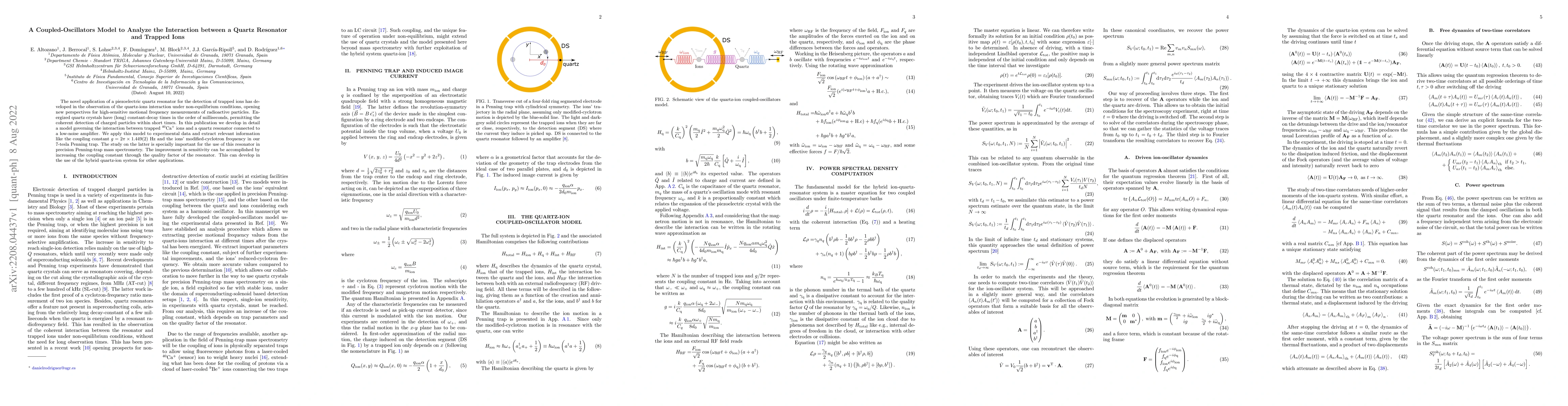 Thumbnail for A Coupled-Oscillators Model to Analyze the Interaction between a Quartz
  Resonator and Trapped Ions
