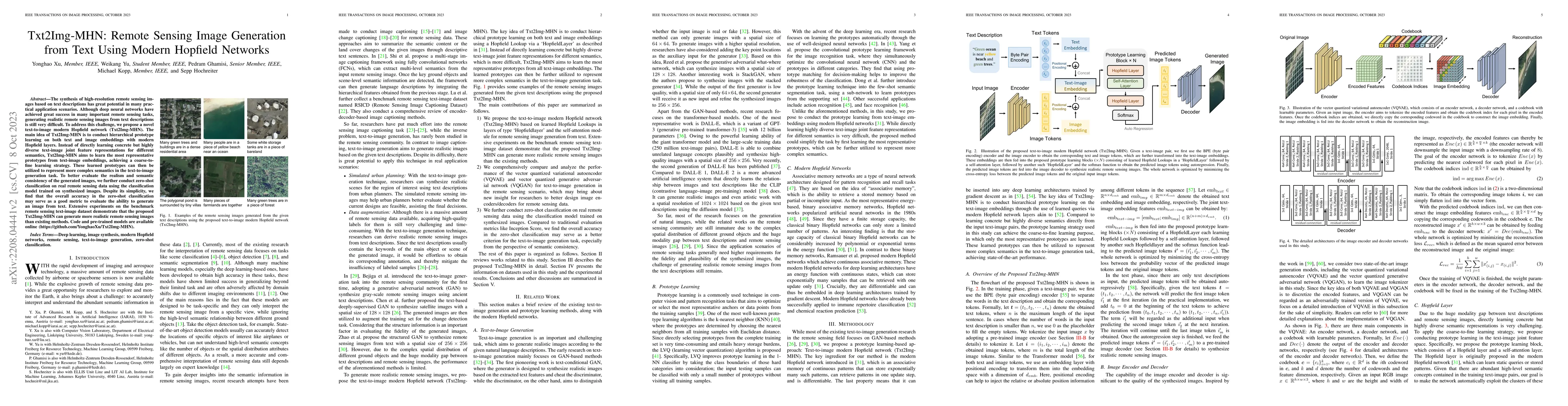 Thumbnail for Txt2Img-MHN: Remote Sensing Image Generation from Text Using Modern
  Hopfield Networks