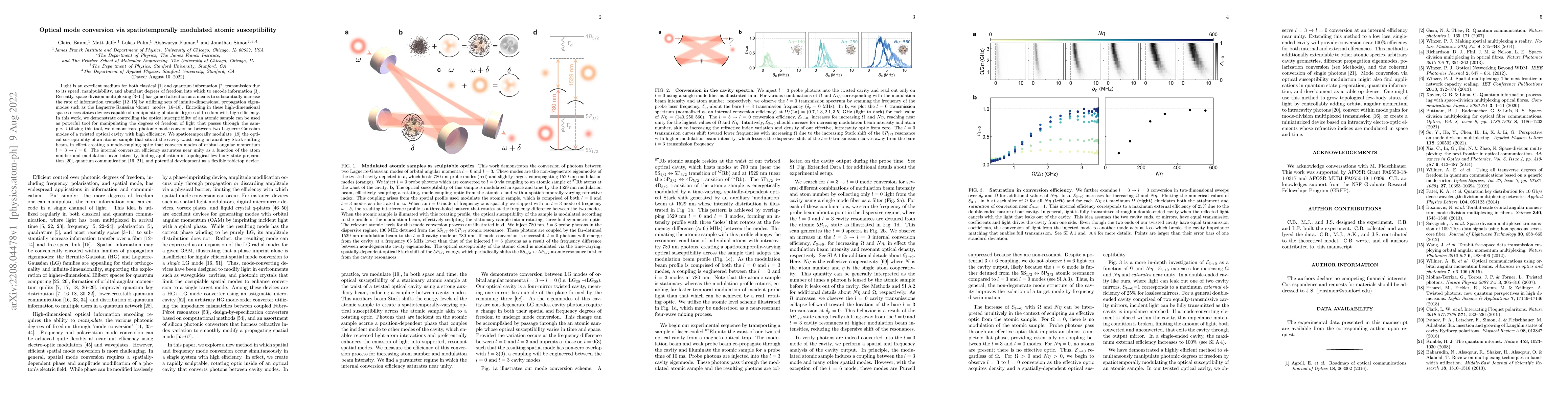 Thumbnail for Optical mode conversion via spatiotemporally modulated atomic
  susceptibility