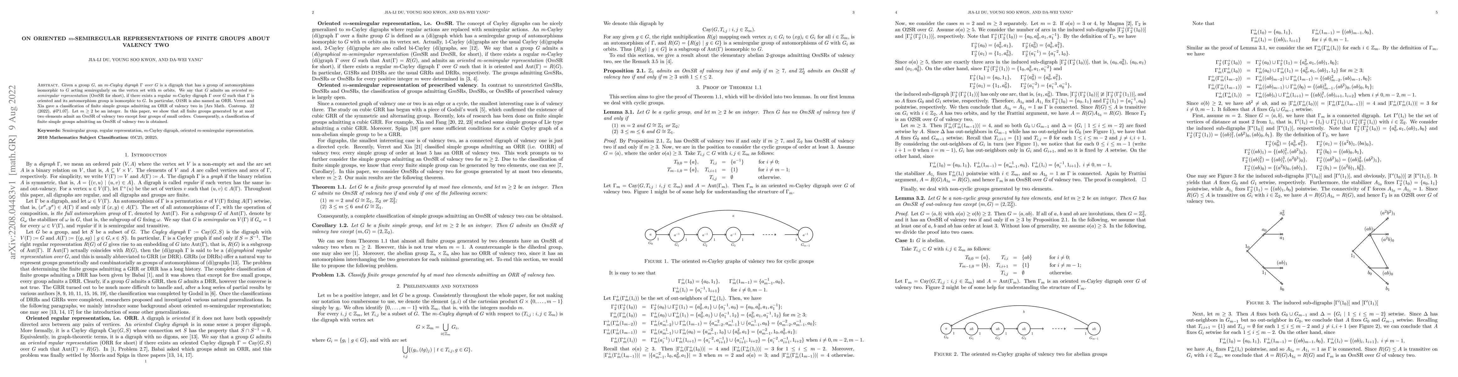 Thumbnail for On oriented $m$-semiregular representations of finite groups about
  valency two