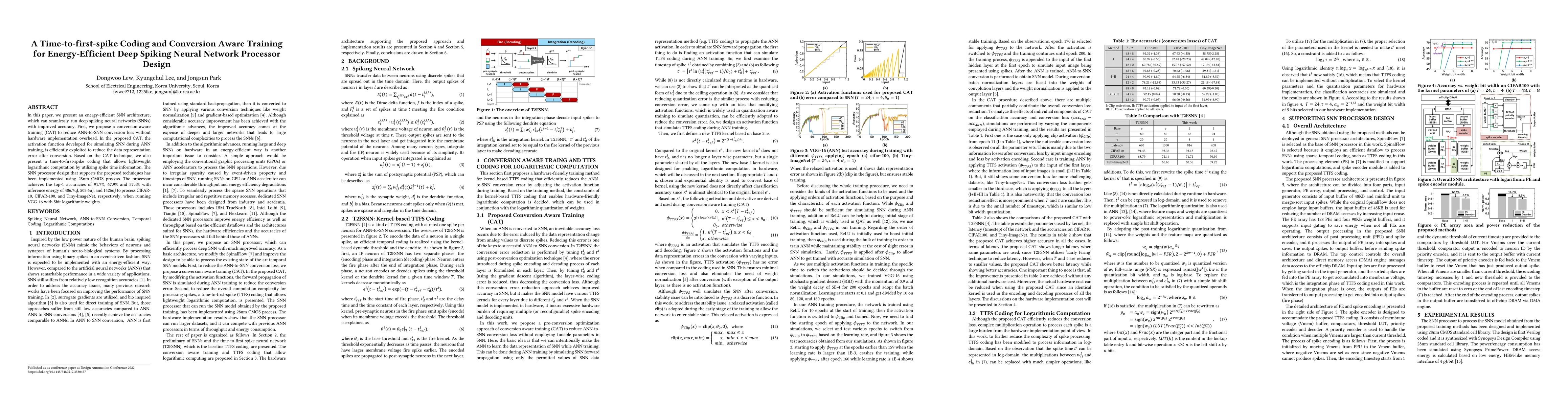 Thumbnail for A Time-to-first-spike Coding and Conversion Aware Training for
  Energy-Efficient Deep Spiking Neural Network Processor Design