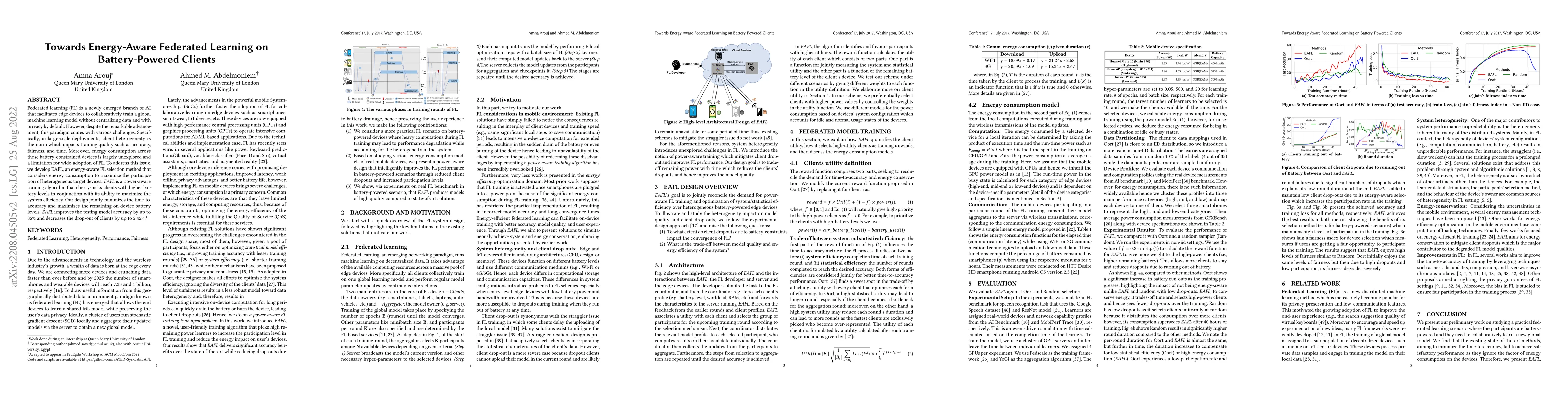Thumbnail for Towards Energy-Aware Federated Learning on Battery-Powered Clients
