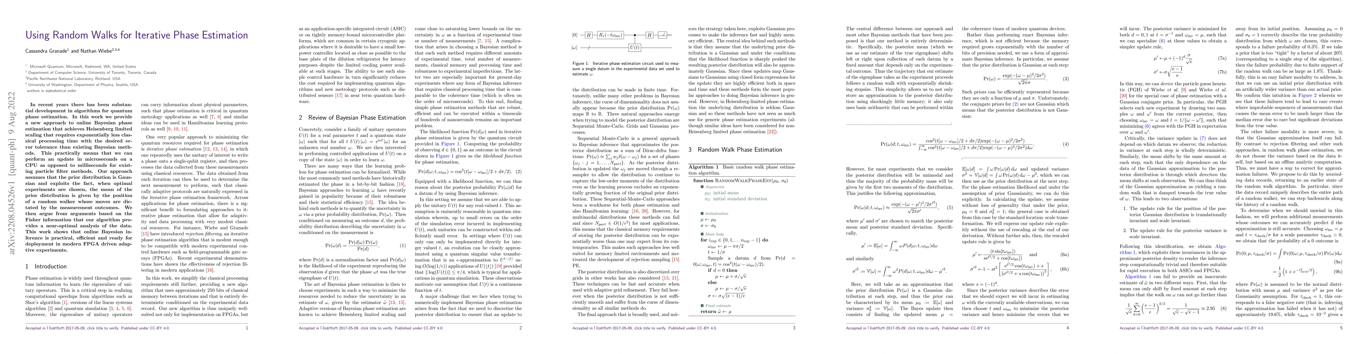 Thumbnail for Using Random Walks for Iterative Phase Estimation
