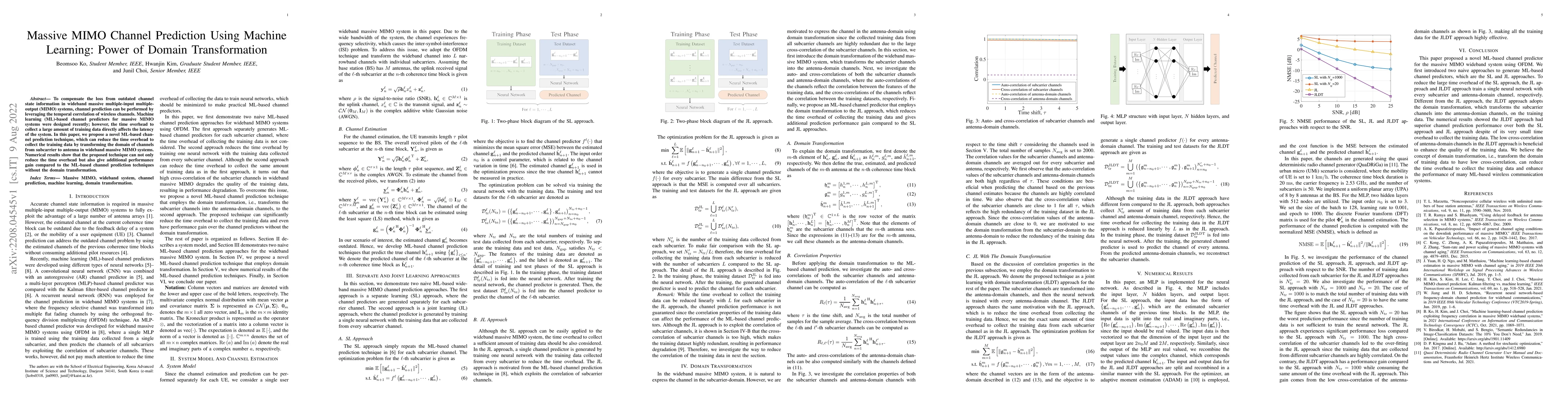Thumbnail for Massive MIMO Channel Prediction Using Machine Learning: Power of Domain
  Transformation