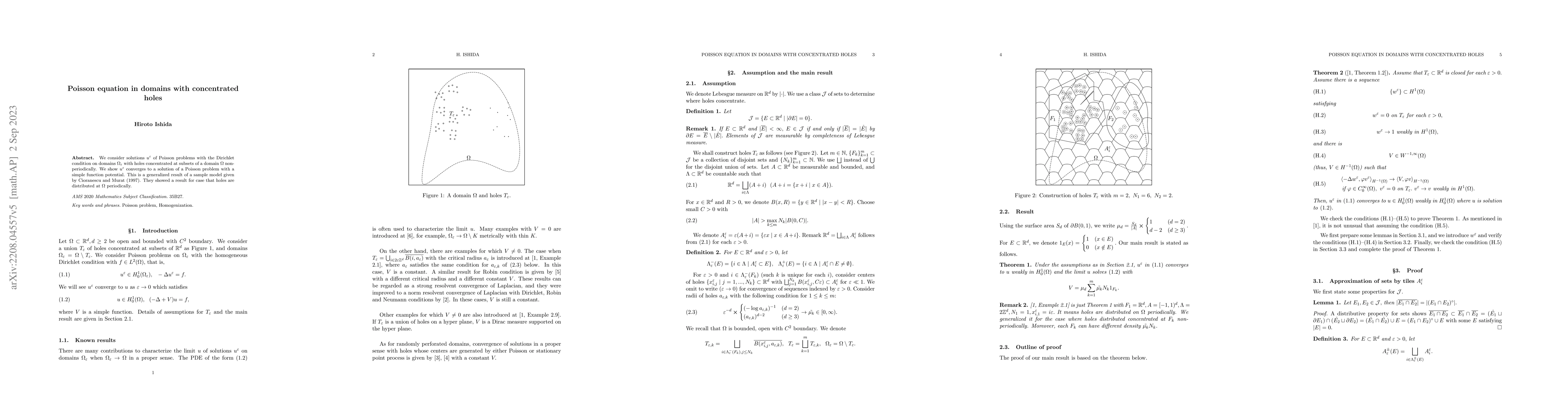 Thumbnail for Poisson equation in domains with concentrated holes