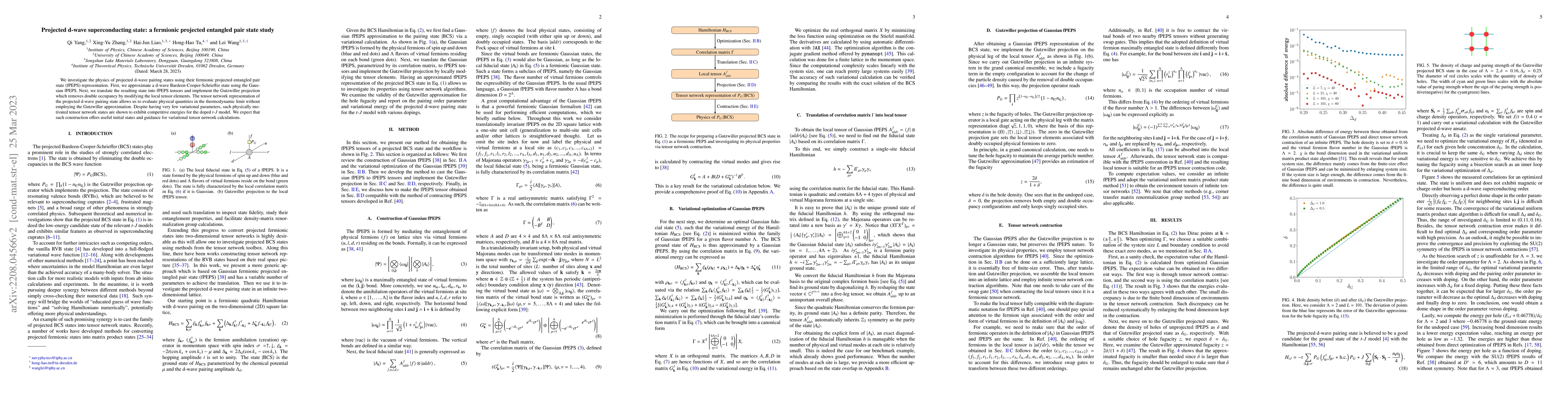 Thumbnail for Projected d-wave superconducting state: a fermionic projected entangled
  pair state study
