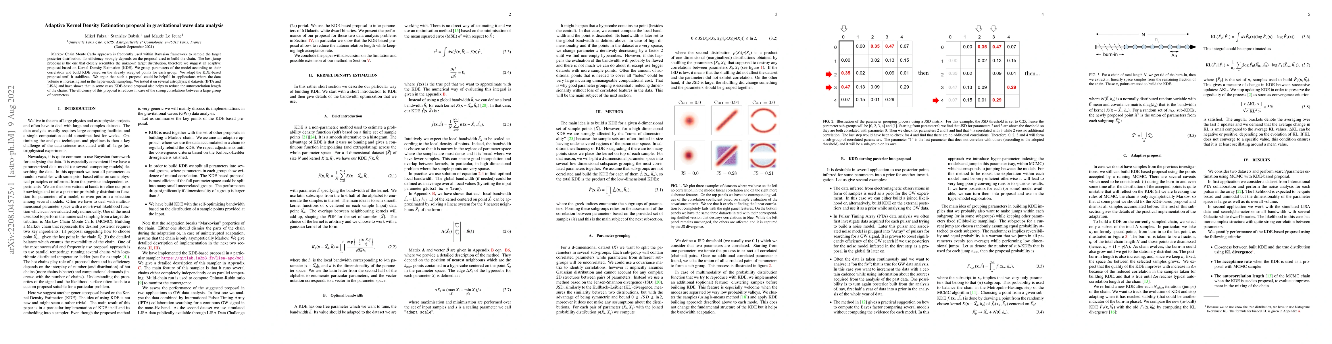 Thumbnail for Adaptive Kernel Density Estimation proposal in gravitational wave data
  analysis