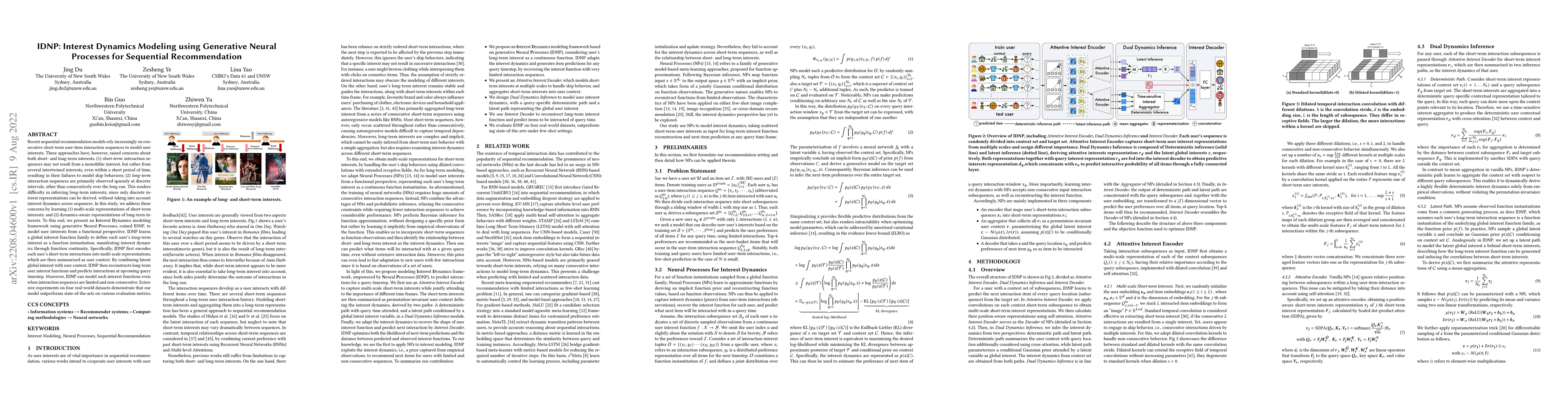 Thumbnail for IDNP: Interest Dynamics Modeling using Generative Neural Processes for
  Sequential Recommendation