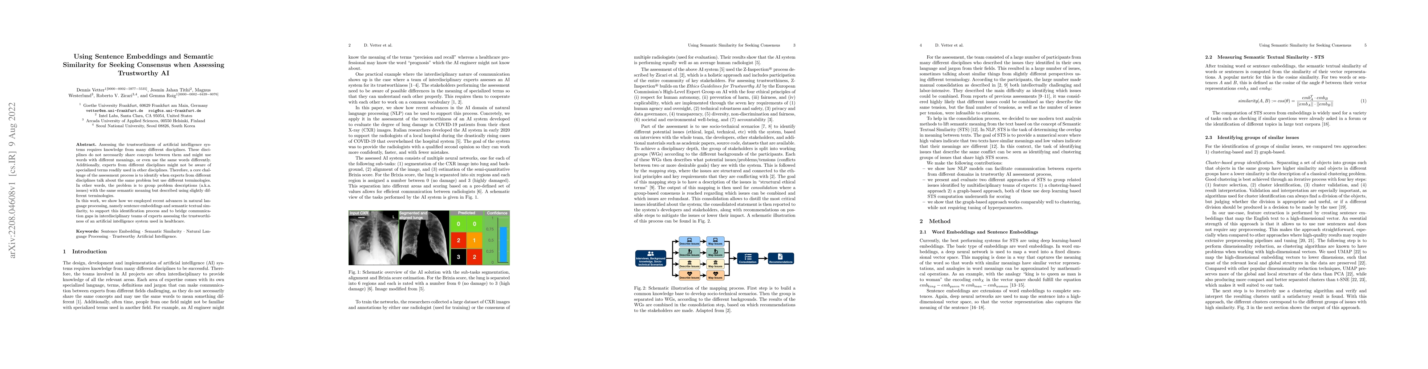 Thumbnail for Using Sentence Embeddings and Semantic Similarity for Seeking Consensus
  when Assessing Trustworthy AI