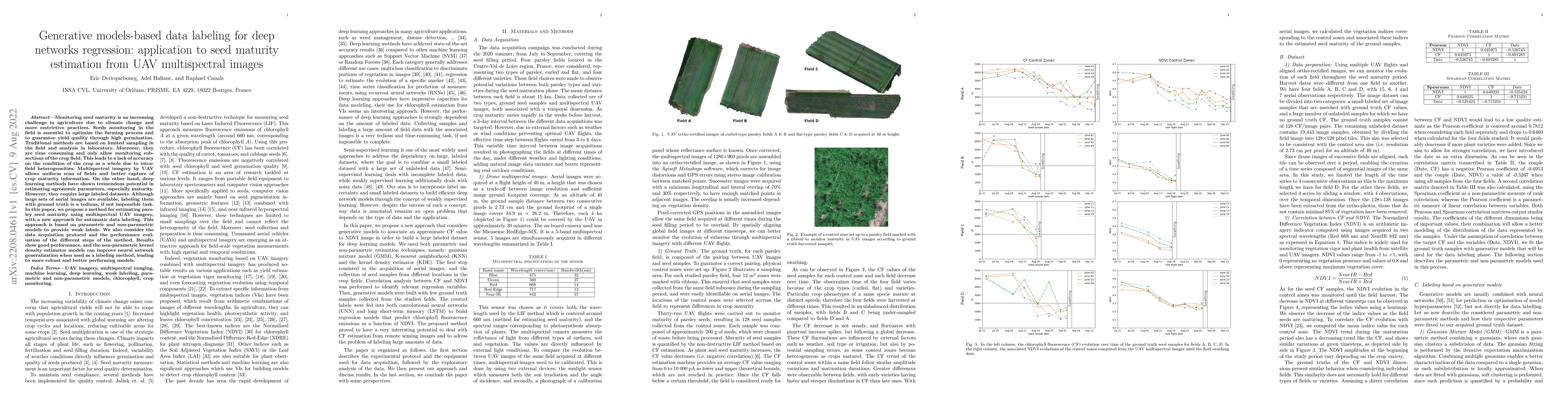 Thumbnail for Generative models-based data labeling for deep networks regression:
  application to seed maturity estimation from UAV multispectral images