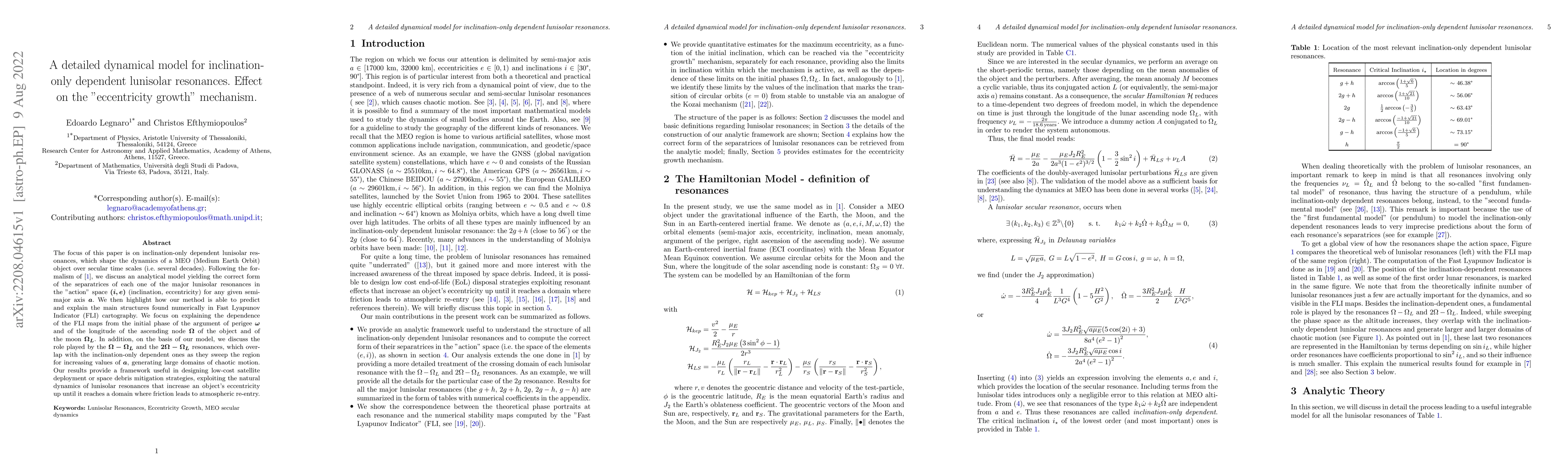 Thumbnail for A detailed dynamical model for inclination-only dependent lunisolar
  resonances. Effect on the "eccentricity growth" mechanism