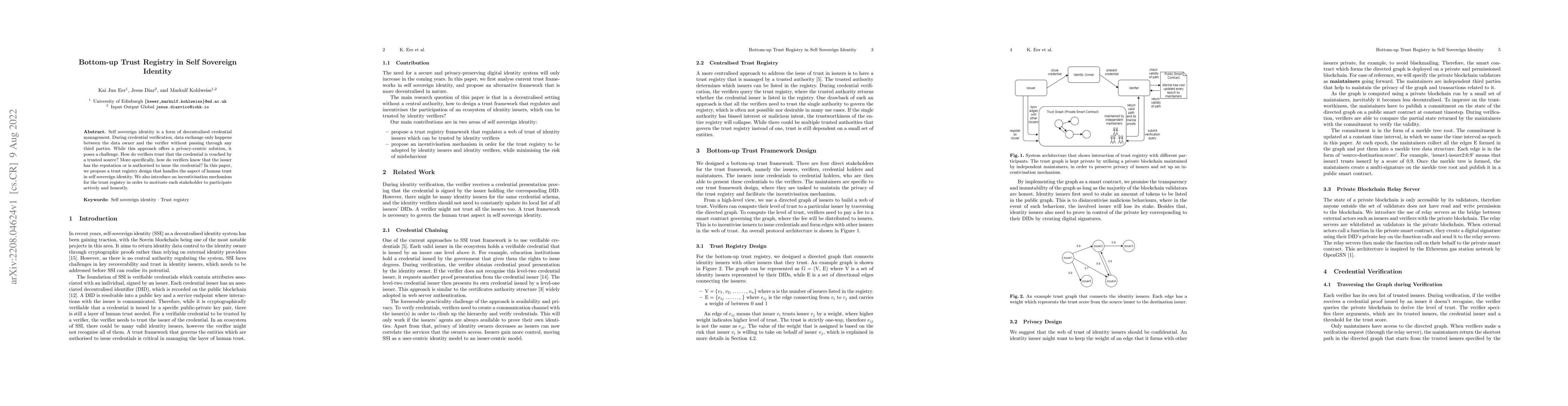 Thumbnail for Bottom-up Trust Registry in Self Sovereign Identity