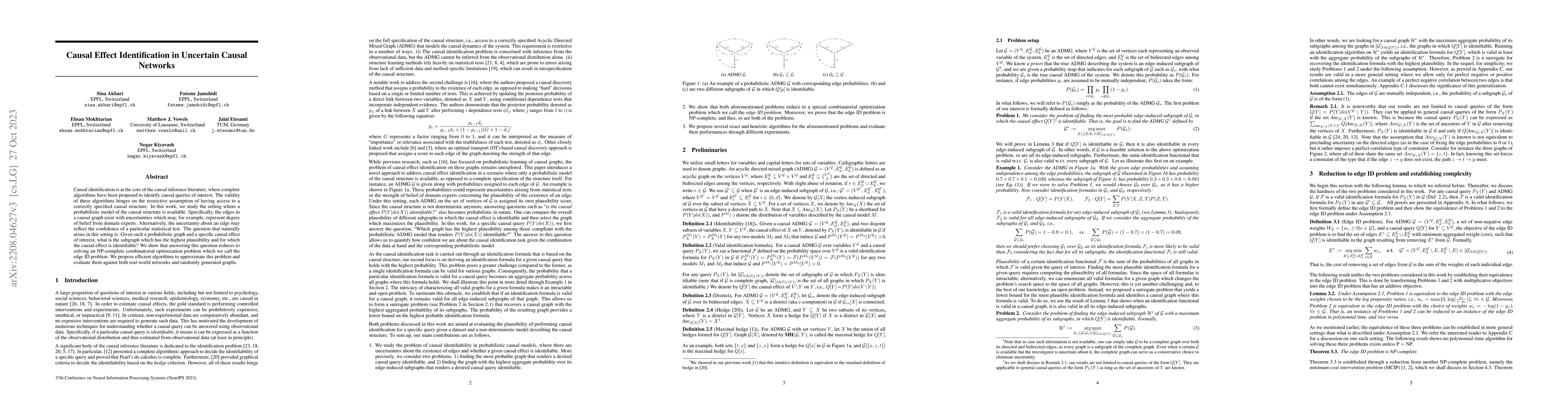 Thumbnail for Causal Effect Identification in Uncertain Causal Networks