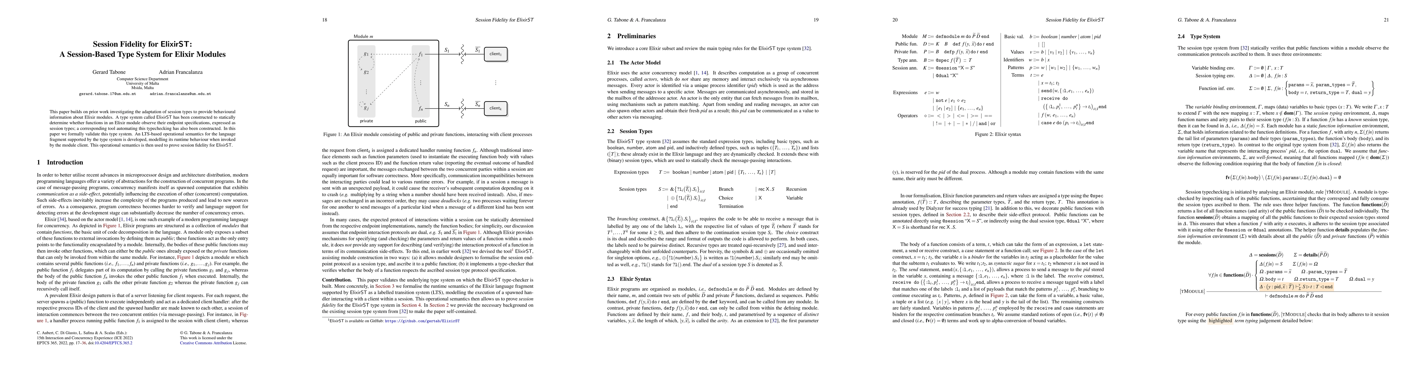 Thumbnail for Session Fidelity for ElixirST: A Session-Based Type System for Elixir
  Modules