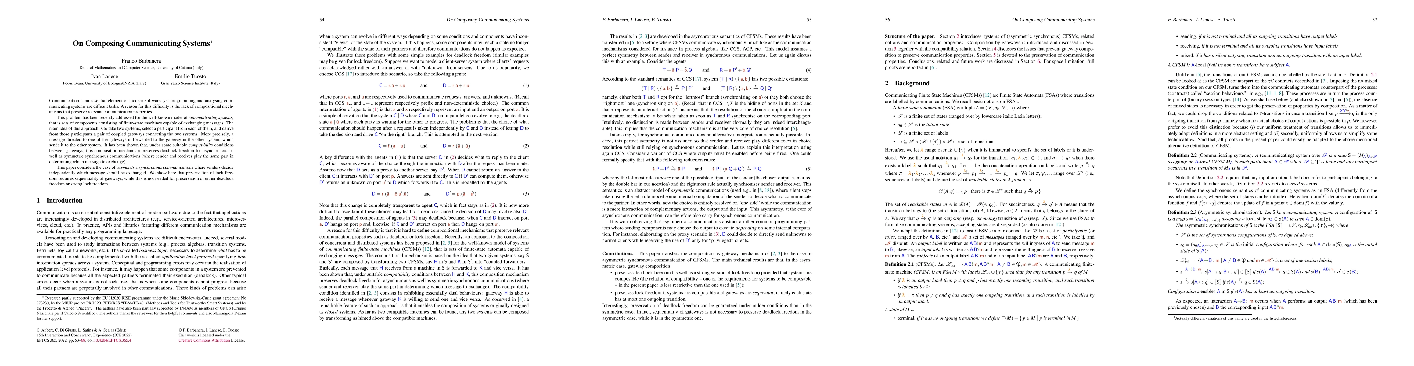 Thumbnail for On Composing Communicating Systems