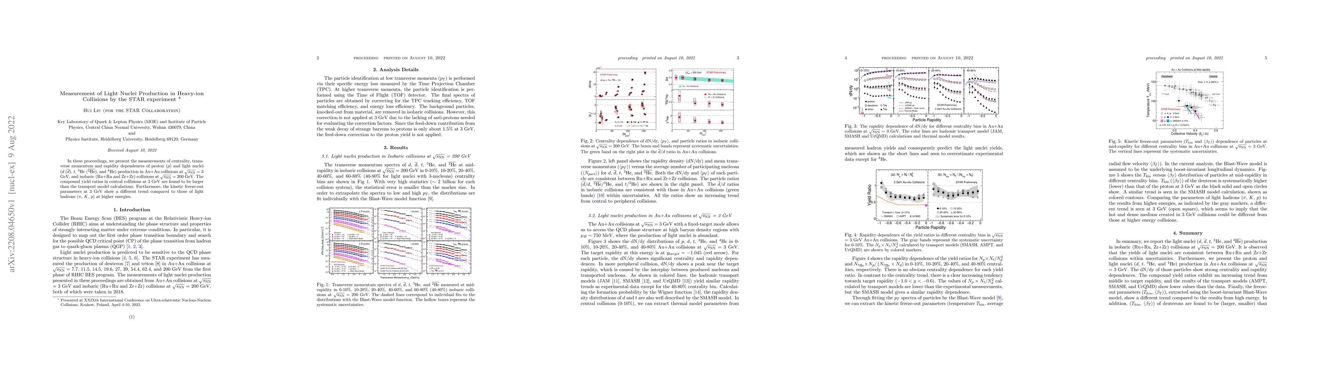 Thumbnail for Measurement of Light Nuclei Production in Heavy-ion Collisions by the
  STAR experiment
