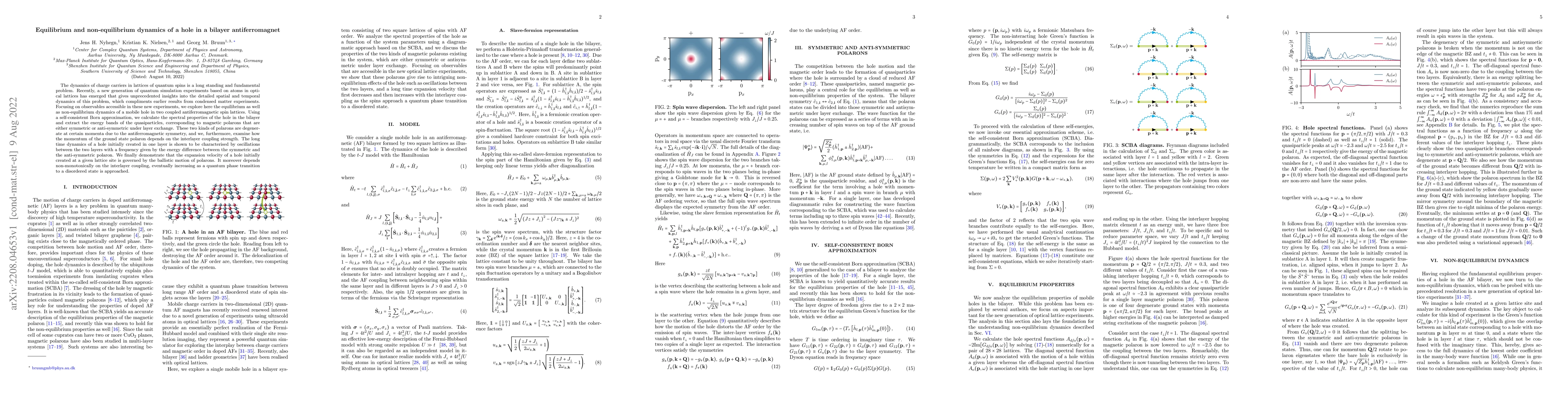 Thumbnail for Equilibrium and non-equilibrium dynamics of a hole in a bilayer
  antiferromagnet