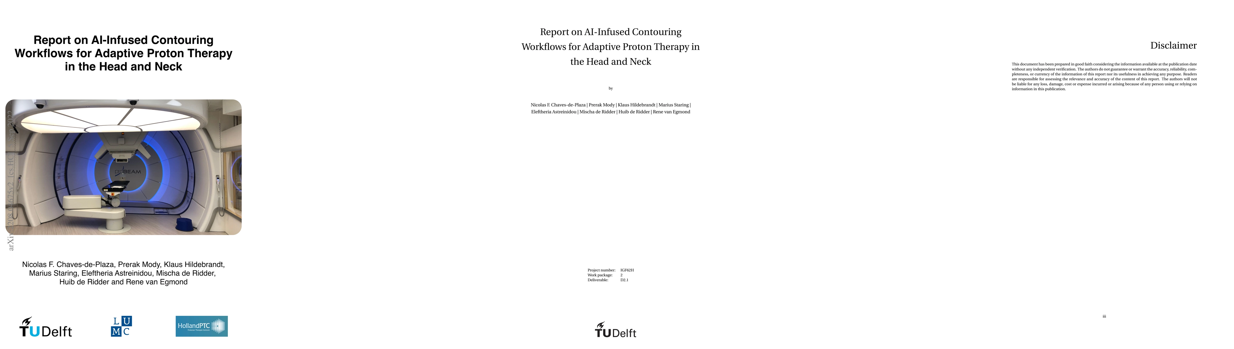 Thumbnail for Report on AI-Infused Contouring Workflows for Adaptive Proton Therapy in
  the Head and Neck