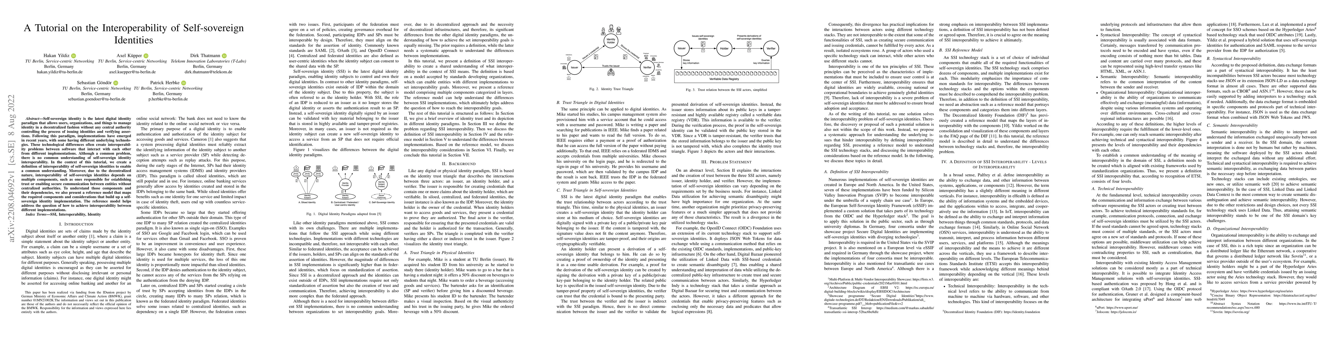 Thumbnail for A Tutorial on the Interoperability of Self-sovereign Identities