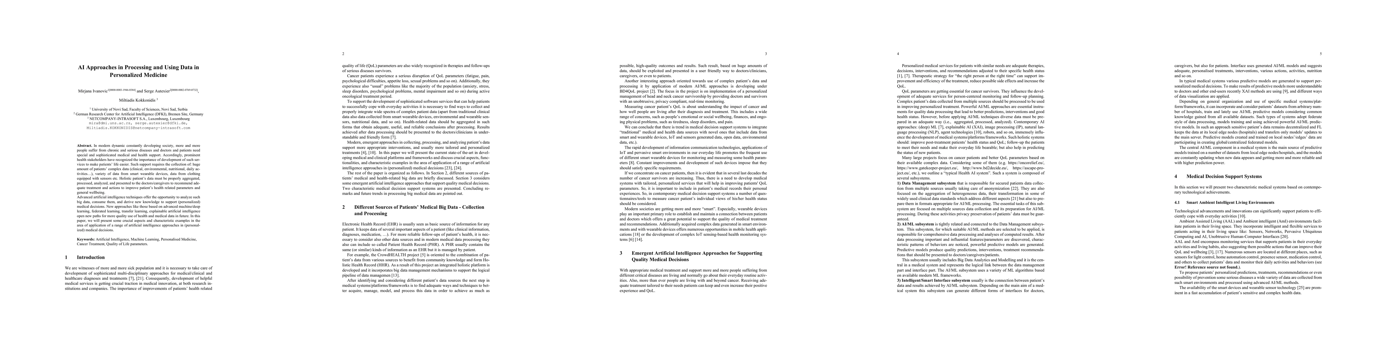 Thumbnail for AI Approaches in Processing and Using Data in Personalized Medicine