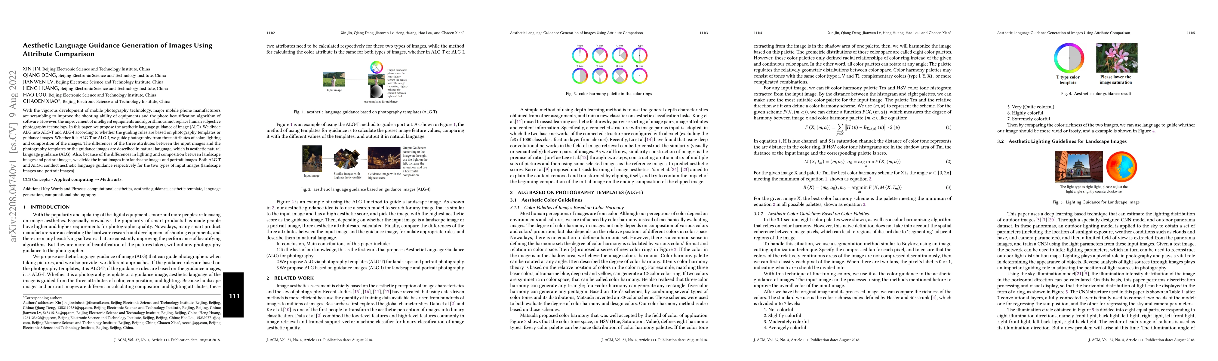 Thumbnail for Aesthetic Language Guidance Generation of Images Using Attribute
  Comparison