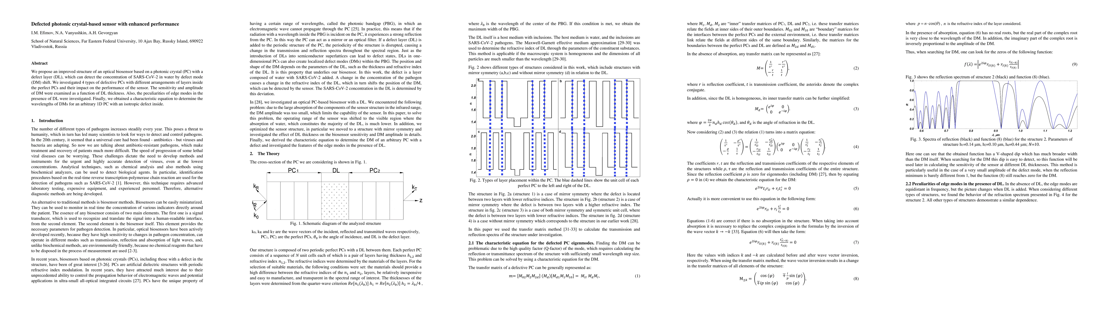 Thumbnail for Defected photonic crystal-based sensor with enhanced performance