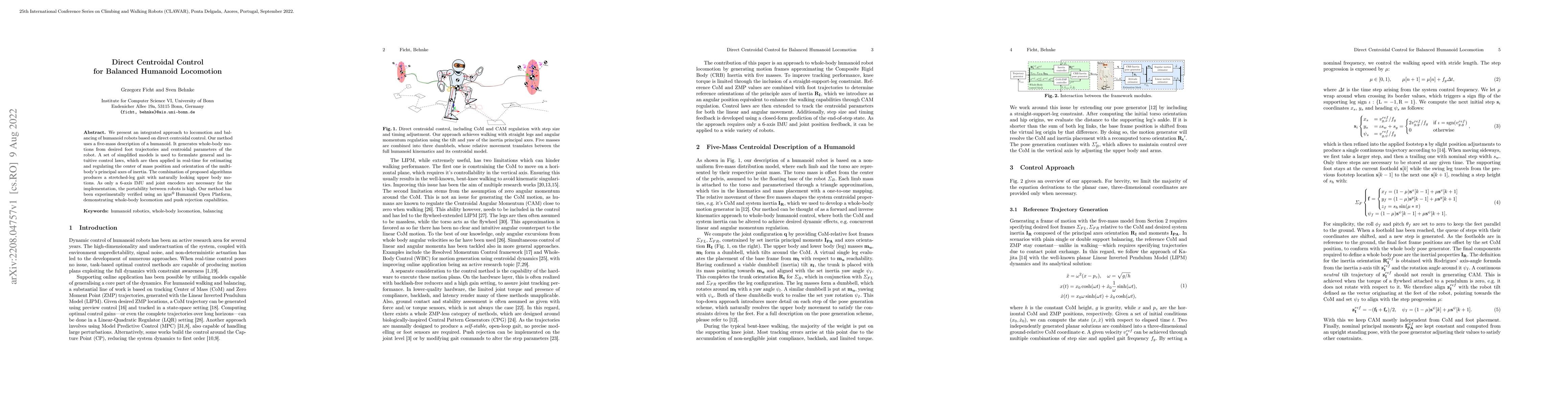 Thumbnail for Direct Centroidal Control for Balanced Humanoid Locomotion