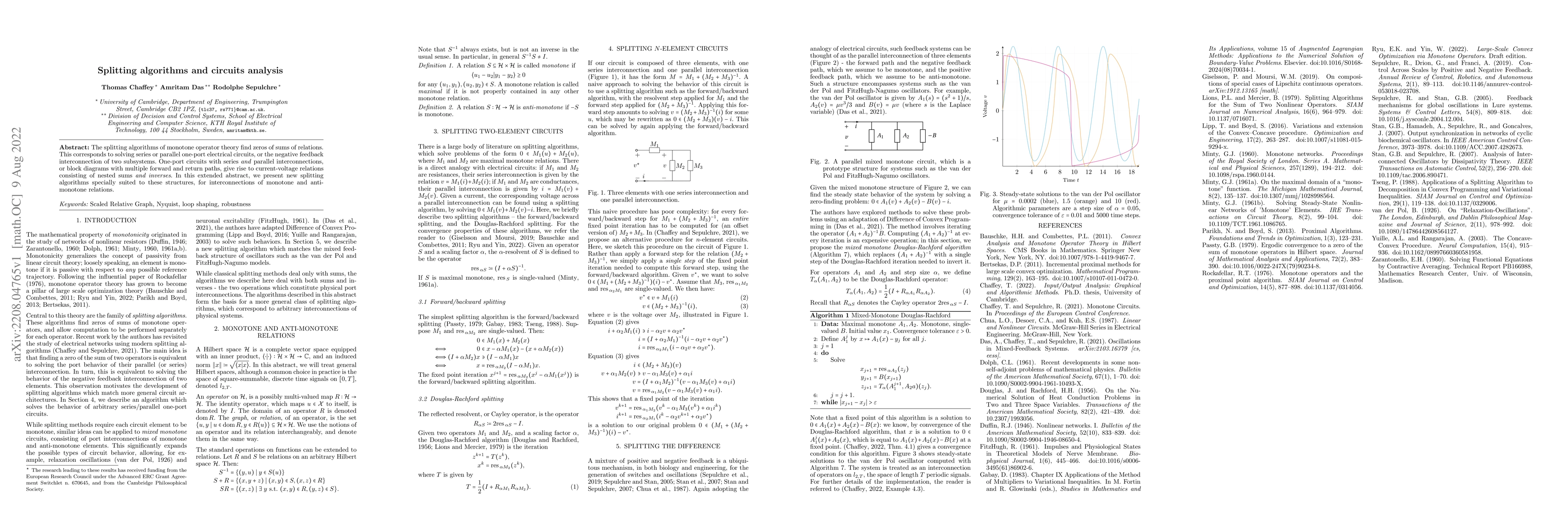 Thumbnail for Splitting algorithms and circuit analysis