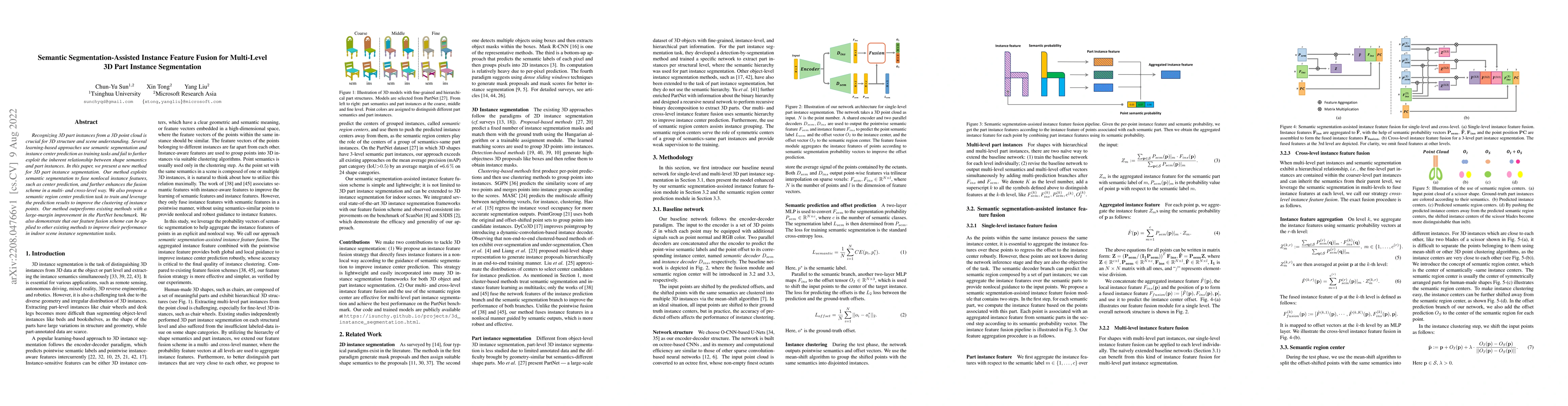 Thumbnail for Semantic Segmentation-Assisted Instance Feature Fusion for Multi-Level
  3D Part Instance Segmentation