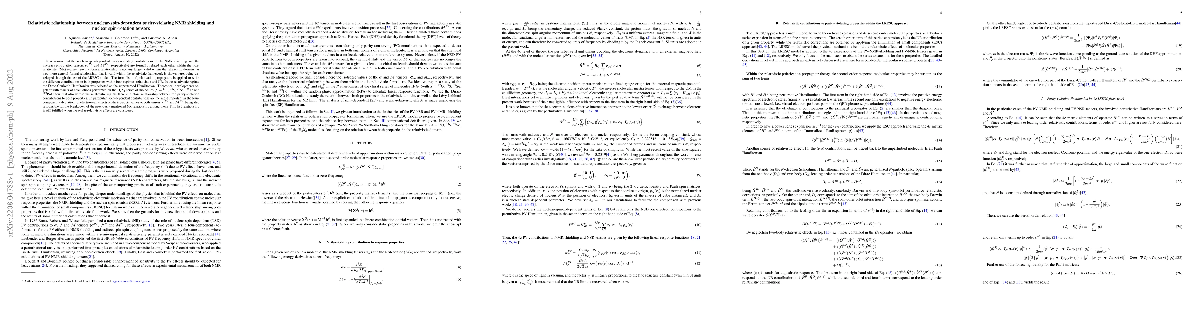 Thumbnail for Relativistic relationship between nuclear-spin-dependent
  parity-violating NMR shielding and nuclear spin-rotation tensors