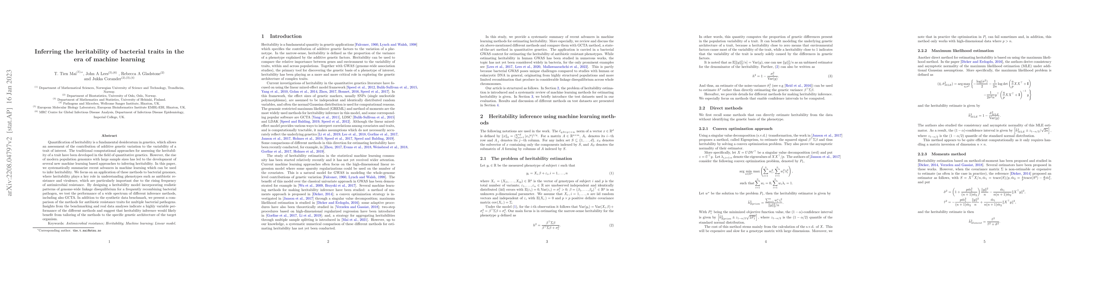 Thumbnail for Inferring the heritability of bacterial traits in the era of machine
  learning