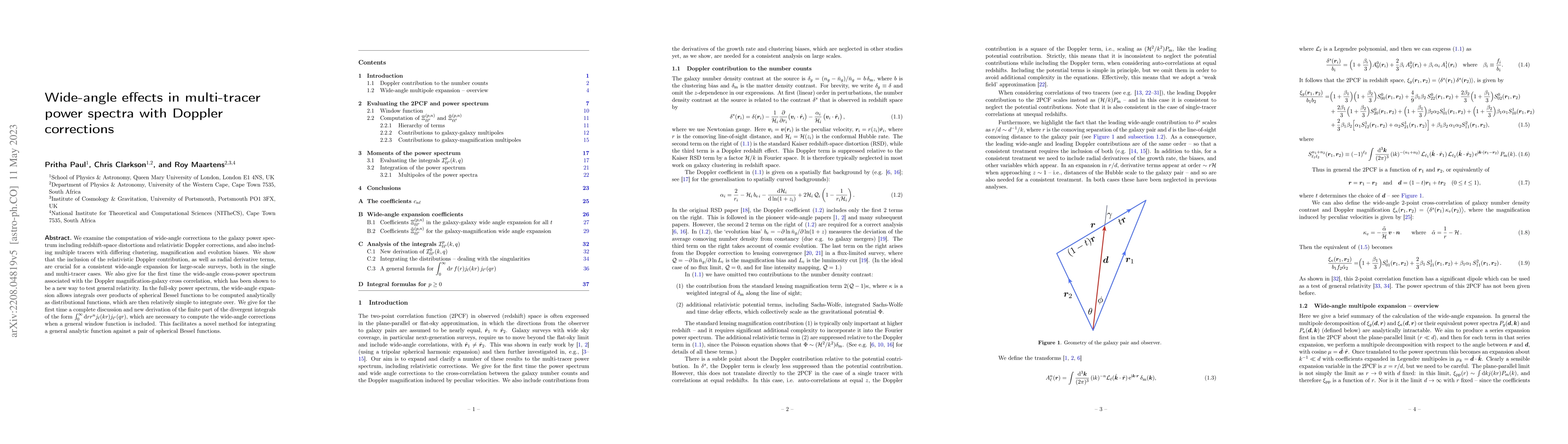 Thumbnail for Wide-angle effects in multi-tracer power spectra with Doppler
  corrections