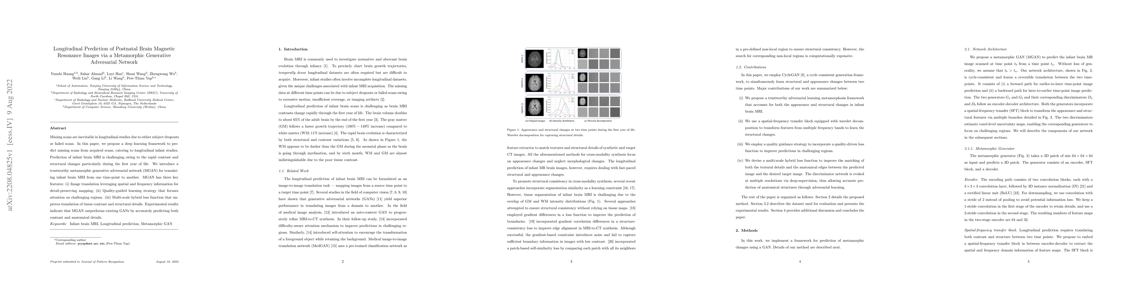 Thumbnail for Longitudinal Prediction of Postnatal Brain Magnetic Resonance Images via
  a Metamorphic Generative Adversarial Network