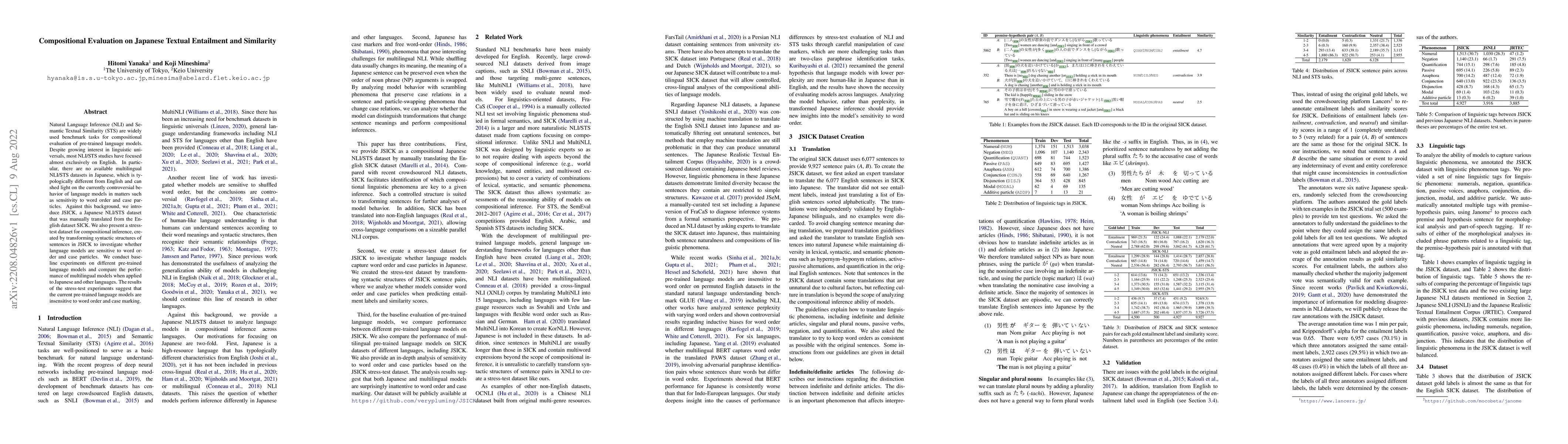 Thumbnail for Compositional Evaluation on Japanese Textual Entailment and Similarity