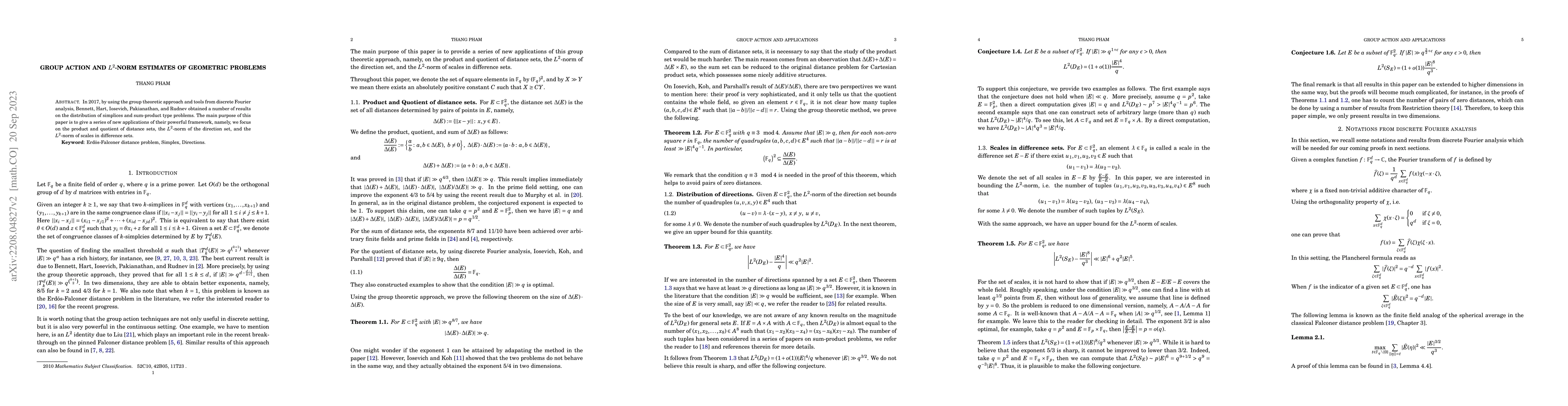 Thumbnail for Group action and $L^2$-norm estimates of geometric problems