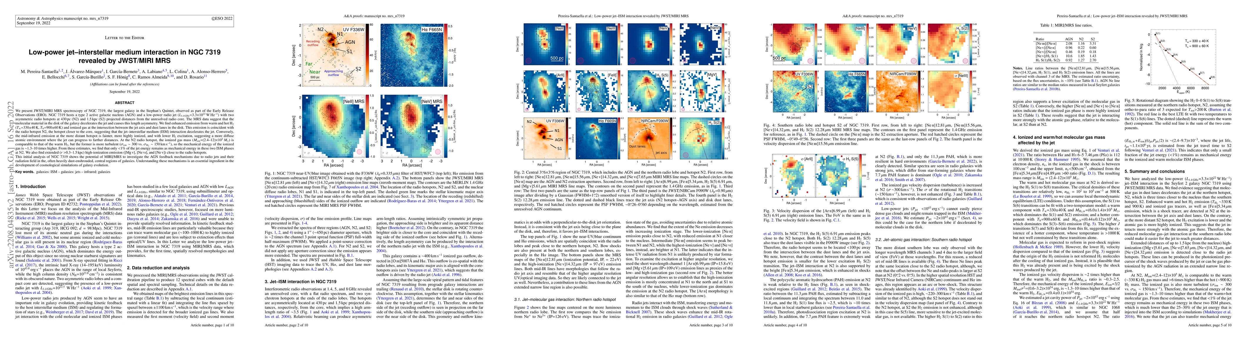 Thumbnail for Low-power jet-ISM interaction in NGC 7319 revealed by JWST/MIRI MRS