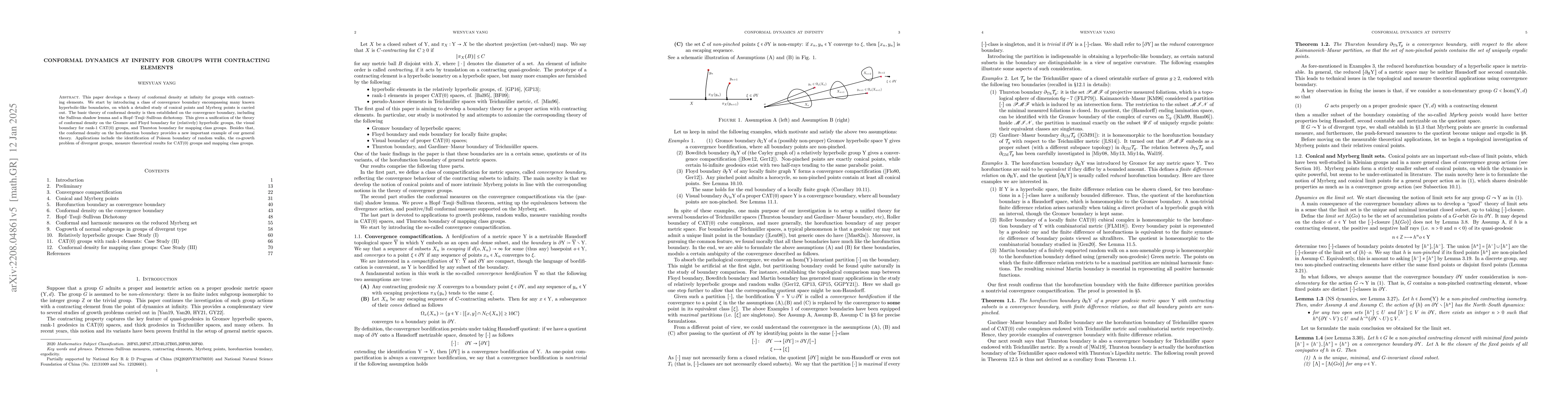 Thumbnail for Conformal dynamics at infinity for groups with contracting elements