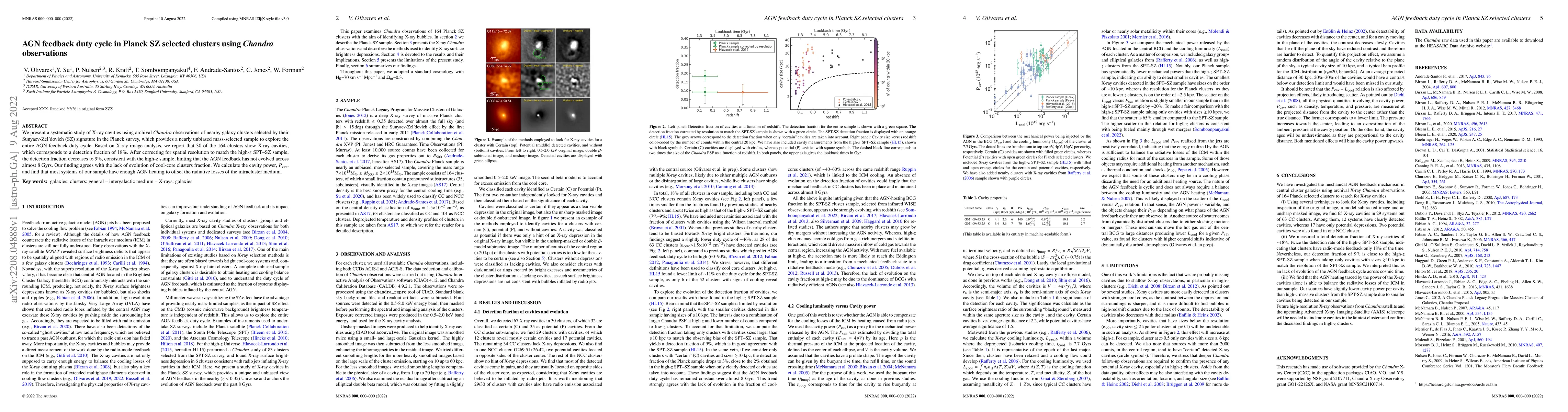 Thumbnail for AGN feedback duty cycle in Planck SZ selected clusters using Chandra
  observations